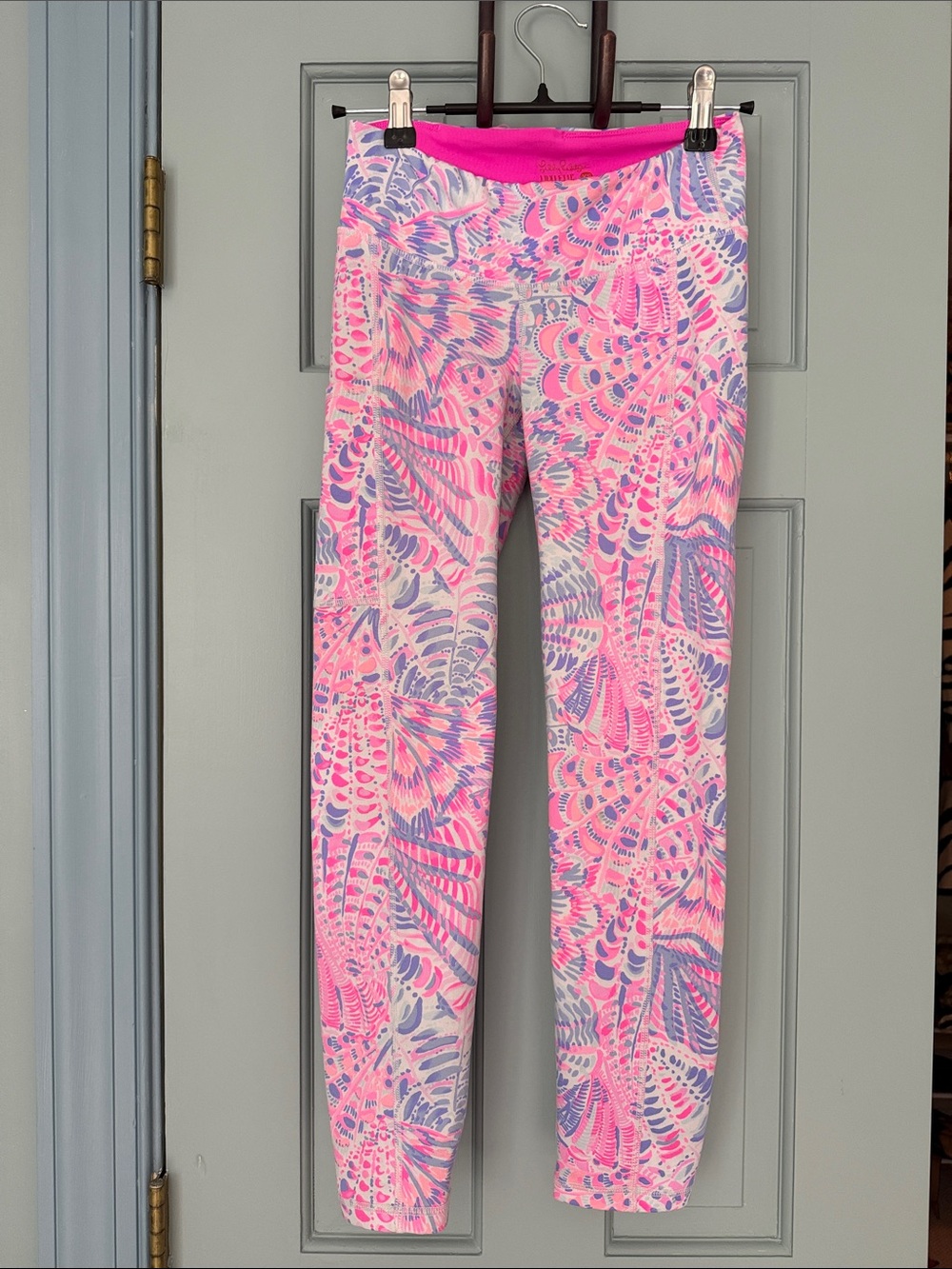 Lilly Pulitzer Pink & Lilac Leaf-Print Leggings